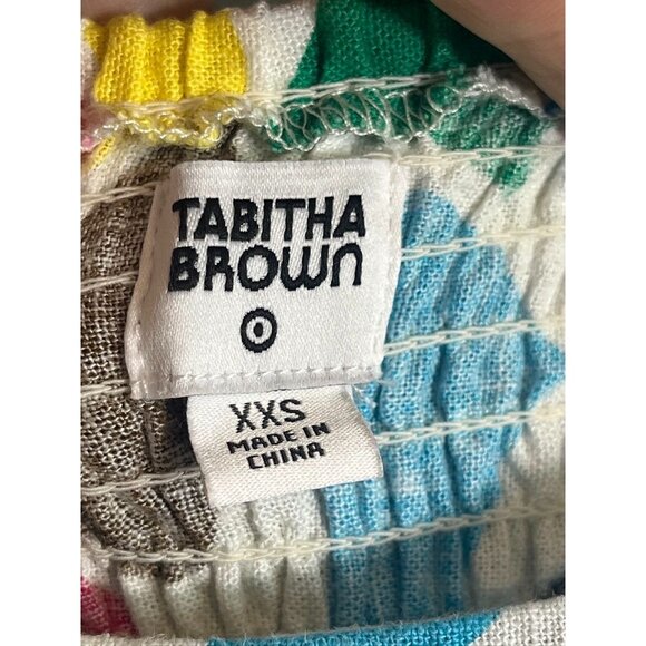 Retro Colorful Linen Dress Pink XXS Tropical Resort Travel Boho Hippie Chic Arts - Picture 4 of 9